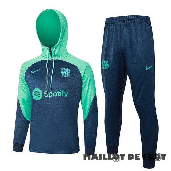 Foot Maillot Pas Cher Conjunto Completo Veste Con Capucha Enfant Barcelona 2023 2024 Vert Bleu