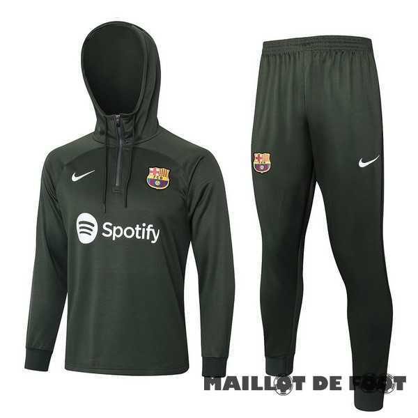 Foot Maillot Pas Cher Conjunto Completo Veste Con Capucha Enfant Barcelona 2023 2024 Vert Marine