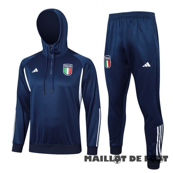 Foot Maillot Pas Cher Conjunto Completo Veste Con Capucha Italie 2023 Bleu Marine Blanc