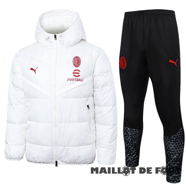 Foot Maillot Pas Cher Conjunto Completo Veste De Algodón AC Milan 2023 2024 Blanc Noir