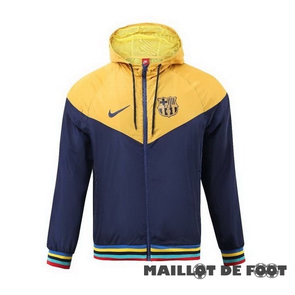 Foot Maillot Pas Cher Coupe Vent Barcelona 2023 2024 Jaune Bleu Marine