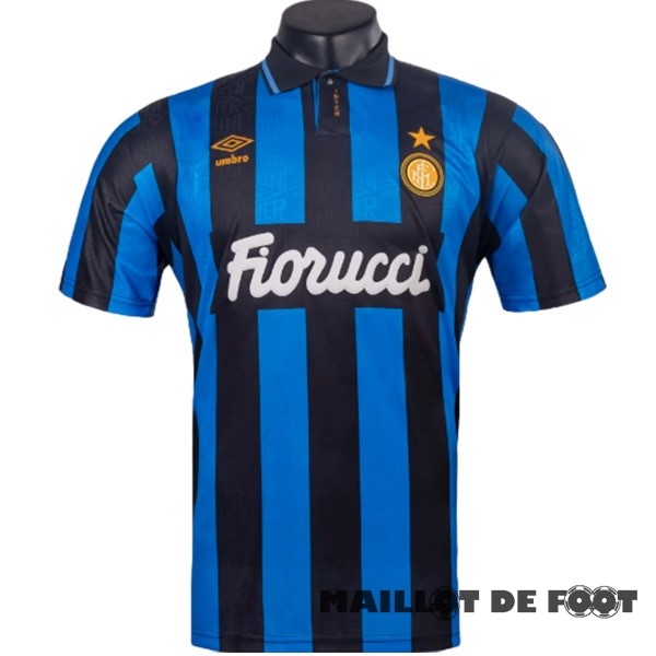 Foot Maillot Pas Cher Domicile Maillot Inter Milán Retro 1992 1993 Bleu
