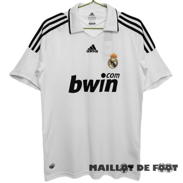 Foot Maillot Pas Cher Domicile Maillot Real Madrid Retro 2008 2009 Blanc