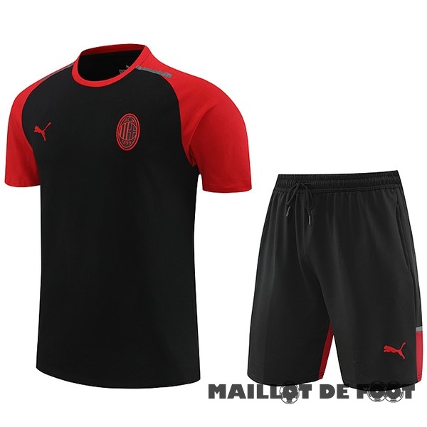 Foot Maillot Pas Cher Entrainement Conjunto Completo AC Milan 2024 2025 Noir Rouge