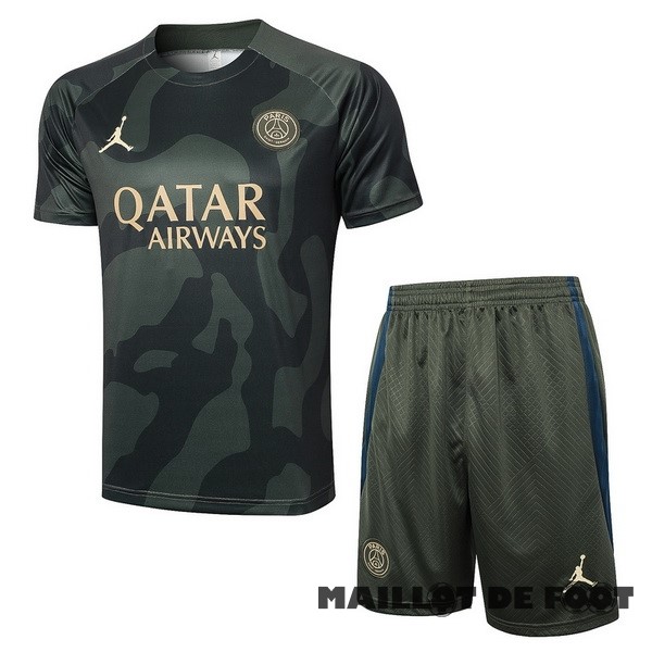 Foot Maillot Pas Cher Entrainement Conjunto Completo Paris Saint Germain 2024 2025 Vert Marine