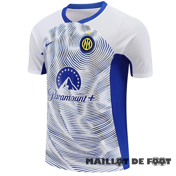 Foot Maillot Pas Cher Entrainement Inter Milán 2023 2024 Blanc Bleu
