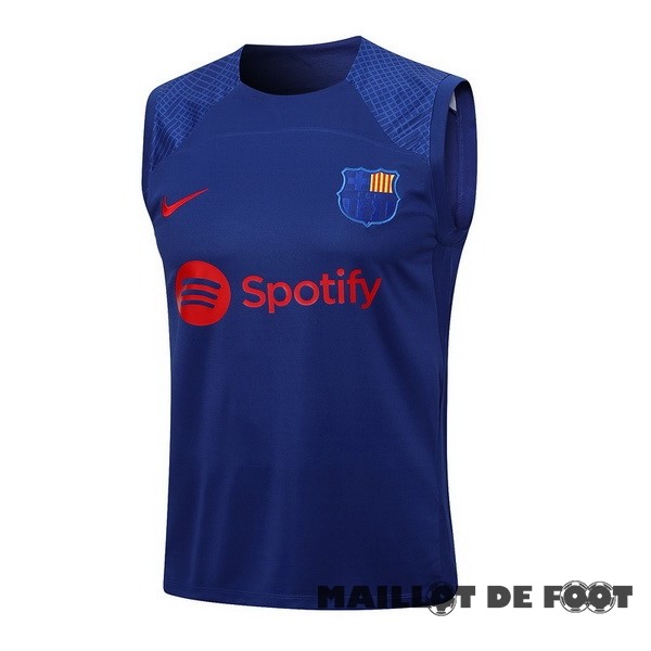 Foot Maillot Pas Cher Entrainement Sans Manches Barcelona 2023 2024 Bleu