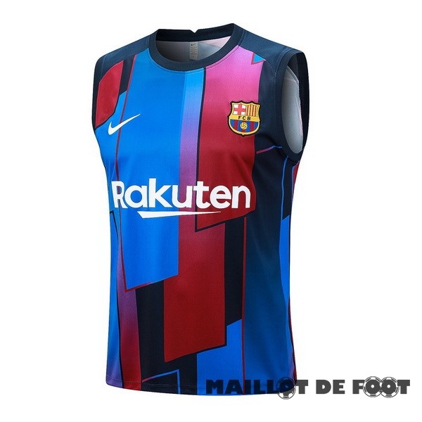 Foot Maillot Pas Cher Entrainement Sans Manches Barcelona 2023 2024 Bleu Rouge