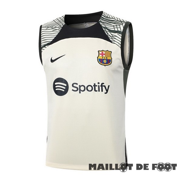 Foot Maillot Pas Cher Entrainement Sans Manches Barcelona 2023 2024 Jaune Vert