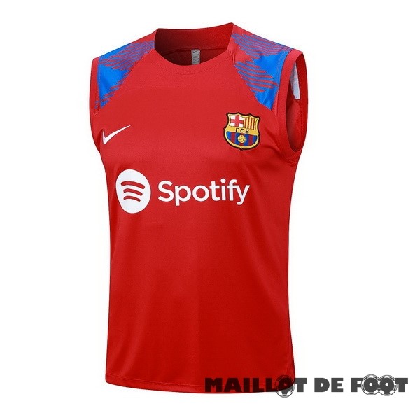 Foot Maillot Pas Cher Entrainement Sans Manches Barcelona 2023 2024 Rouge Bleu