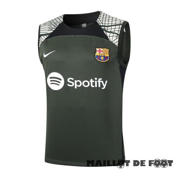 Foot Maillot Pas Cher Entrainement Sans Manches Barcelona 2023 2024 Vert