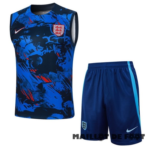 Foot Maillot Pas Cher Entrainement Sans Manches Conjunto Completo Angleterre 2024 Bleu