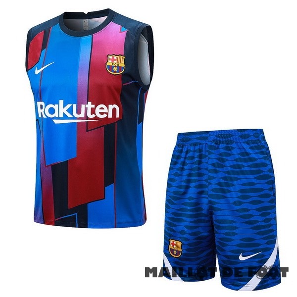 Foot Maillot Pas Cher Entrainement Sans Manches Conjunto Completo Barcelona 2023 2024 Bleu Rouge