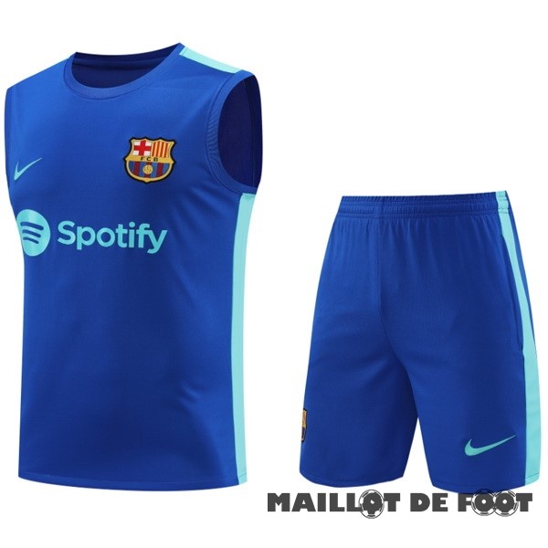 Foot Maillot Pas Cher Entrainement Sans Manches Conjunto Completo Barcelona 2023 2024 I Bleu