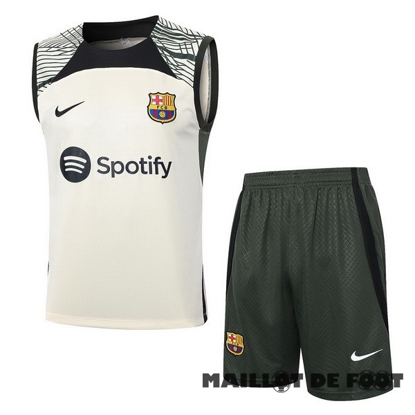 Foot Maillot Pas Cher Entrainement Sans Manches Conjunto Completo Barcelona 2023 2024 Jaune Vert