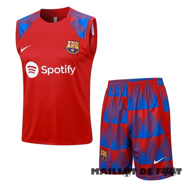 Foot Maillot Pas Cher Entrainement Sans Manches Conjunto Completo Barcelona 2023 2024 Rouge Bleu