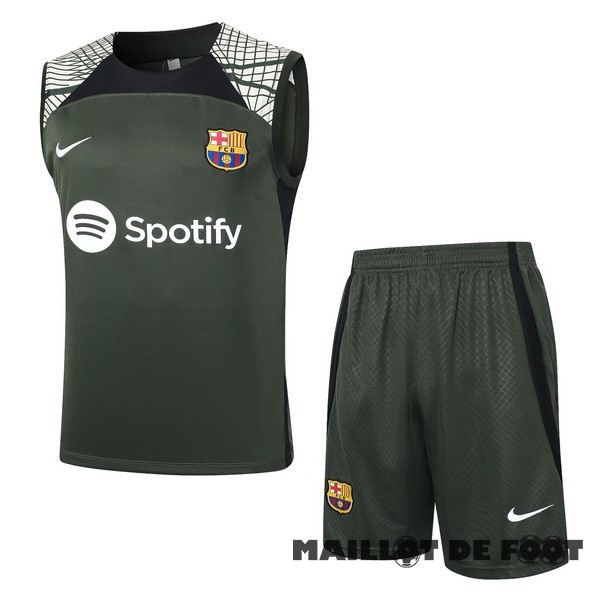 Foot Maillot Pas Cher Entrainement Sans Manches Conjunto Completo Barcelona 2023 2024 Vert