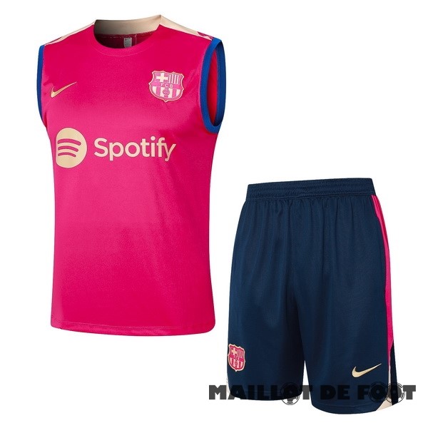 Foot Maillot Pas Cher Entrainement Sans Manches Conjunto Completo Barcelona 2024 2025 Rose Bleu