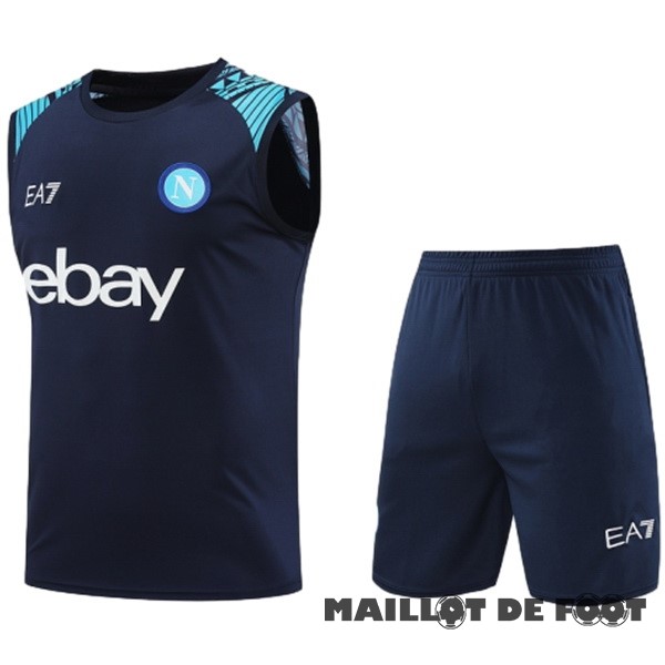 Foot Maillot Pas Cher Entrainement Sans Manches Conjunto Completo Napoli 2024 2025 Bleu