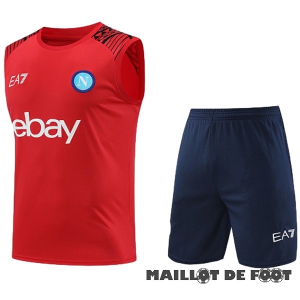 Foot Maillot Pas Cher Entrainement Sans Manches Conjunto Completo Napoli 2024 2025 Rouge Bleu