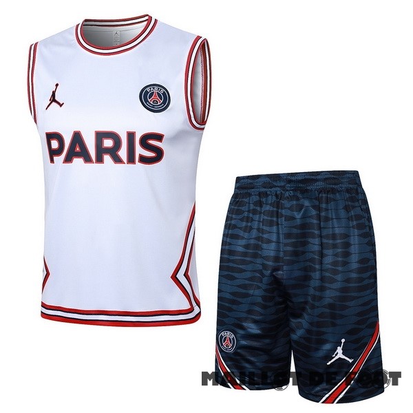 Foot Maillot Pas Cher Entrainement Sans Manches Conjunto Completo Paris Saint Germain 2023 2024 Blanc Rouge