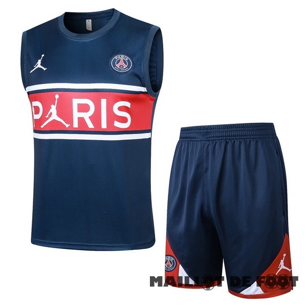 Foot Maillot Pas Cher Entrainement Sans Manches Conjunto Completo Paris Saint Germain 2023 2024 Bleu Marine I Rouge