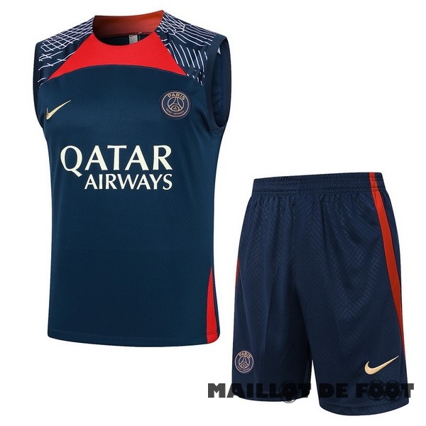 Foot Maillot Pas Cher Entrainement Sans Manches Conjunto Completo Paris Saint Germain 2023 2024 Bleu Rouge Purpura