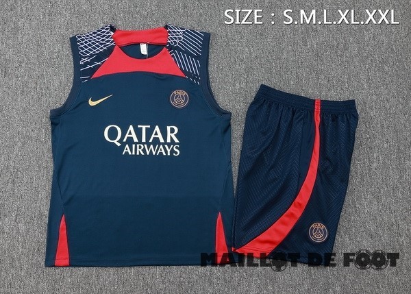 Foot Maillot Pas Cher Entrainement Sans Manches Conjunto Completo Paris Saint Germain 2023 2024 Bleu Rouge Purpura 3