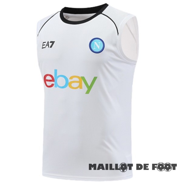 Foot Maillot Pas Cher Entrainement Sans Manches Napoli 2024 2025 Blanc