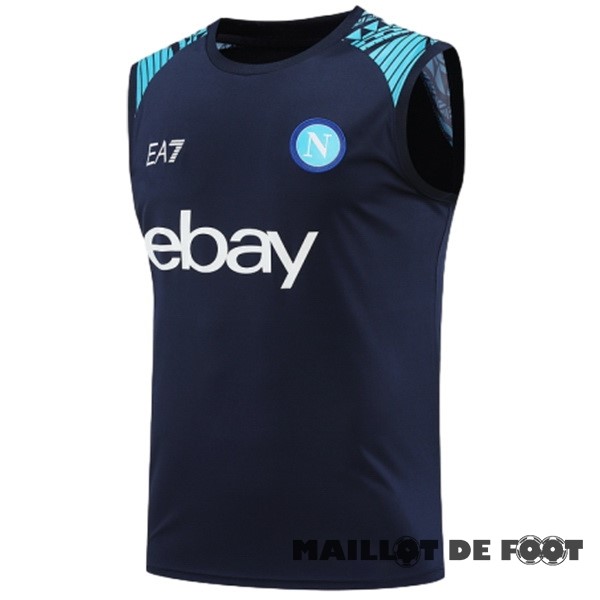 Foot Maillot Pas Cher Entrainement Sans Manches Napoli 2024 2025 Bleu