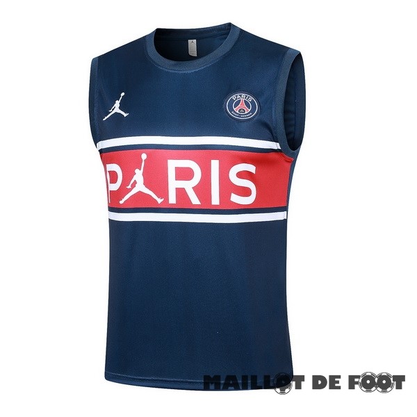 Foot Maillot Pas Cher Entrainement Sans Manches Paris Saint Germain 2023 2024 Bleu Marine I Rouge