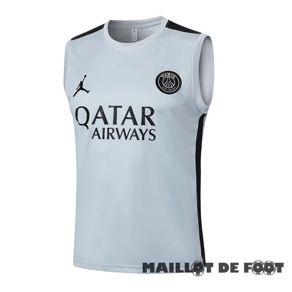 Foot Maillot Pas Cher Entrainement Sans Manches Paris Saint Germain 2023 2024 Gris Clair