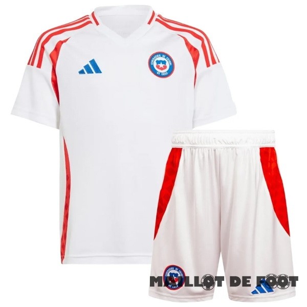 Foot Maillot Pas Cher Exterieur Conjunto De Enfant Chili 2024 Blanc