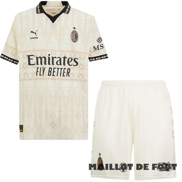 Foot Maillot Pas Cher Fourth Conjunto De Homme AC Milan 2023 2024 Jaune