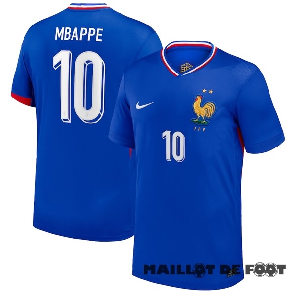 Foot Maillot Pas Cher NO.10 Mbappe Thailande Domicile Maillot France 2024 Bleu
