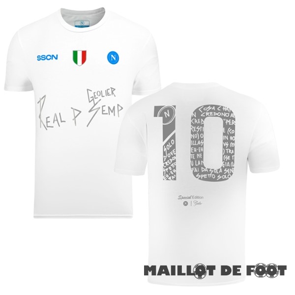 Foot Maillot Pas Cher NO.10 Thailande Spécial Maillot Napoli 2024 Blanc