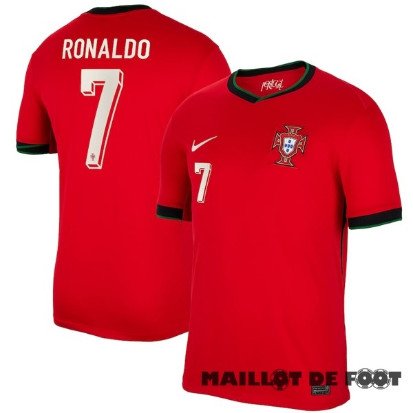 Foot Maillot Pas Cher NO.7 Ronaldo Thailande Domicile Maillot Portugal 2024 Rouge