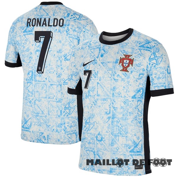 Foot Maillot Pas Cher NO.7 Ronaldo Thailande Exterieur Maillot Portugal 2024 Bleu