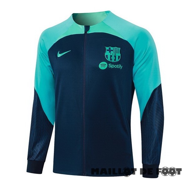 Foot Maillot Pas Cher Ropa Deportiva Con Cremallera Larga Barcelona 2023 2024 Bleu Marine I Vert