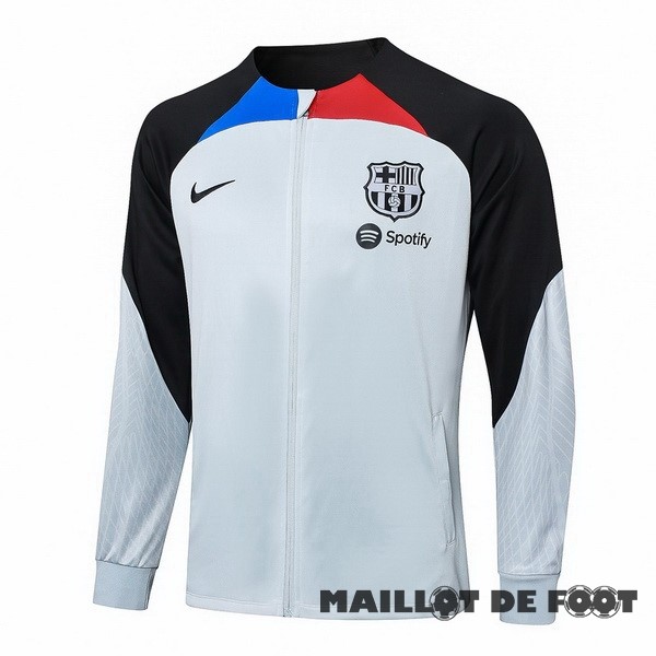 Foot Maillot Pas Cher Ropa Deportiva Con Cremallera Larga Barcelona 2023 2024 Gris Noir