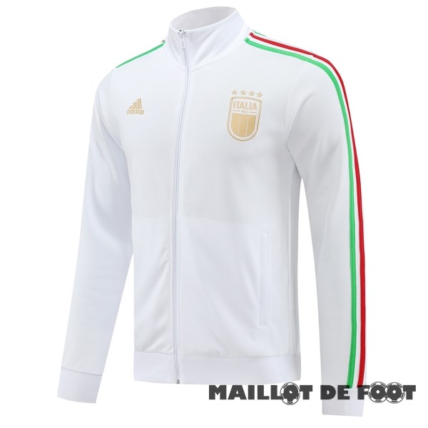 Foot Maillot Pas Cher Ropa Deportiva Con Cremallera Larga Italie 2024 Blanc