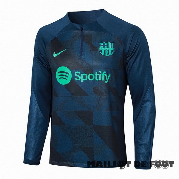 Foot Maillot Pas Cher Sudadera Entrainement Barcelona 2023 2024 Bleu Marine Vert