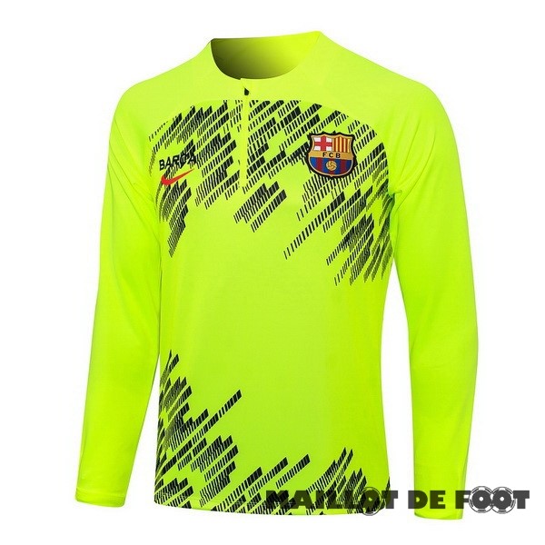 Foot Maillot Pas Cher Sudadera Entrainement Barcelona 2023 2024 Vert Fluorescent