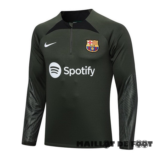 Foot Maillot Pas Cher Sudadera Entrainement Barcelona 2023 2024 Vert Marine