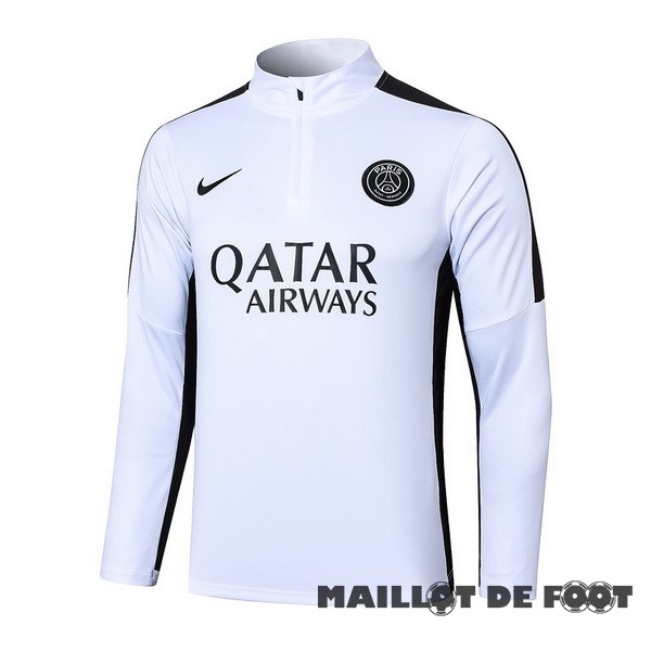 Foot Maillot Pas Cher Sudadera Entrainement Paris Saint Germain 2023 2024 Blanc Noir