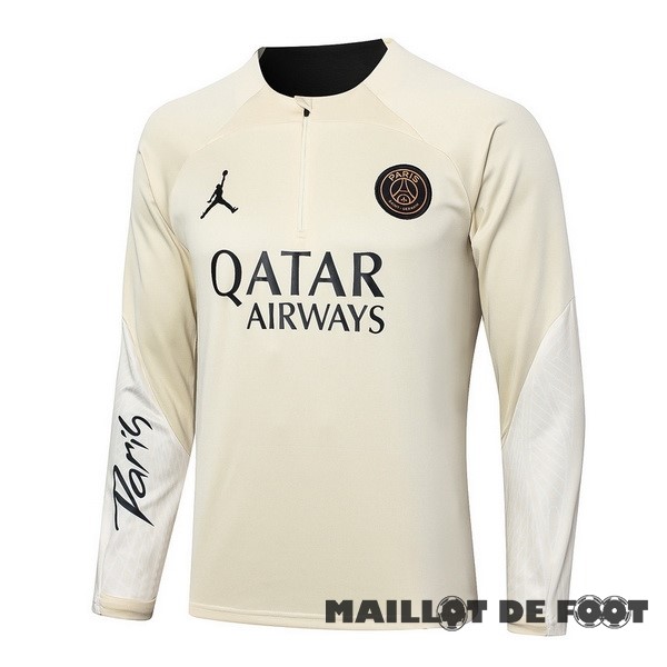 Foot Maillot Pas Cher Sudadera Entrainement Paris Saint Germain 2023 2024 Jaune Noir