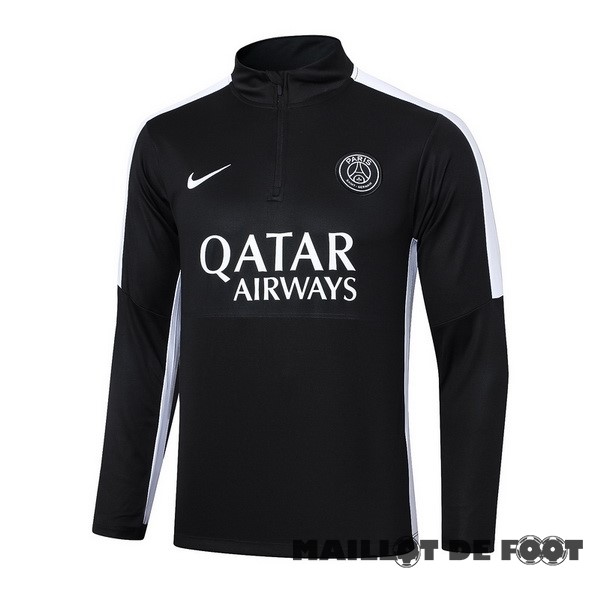 Foot Maillot Pas Cher Sudadera Entrainement Paris Saint Germain 2023 2024 Noir Blanc