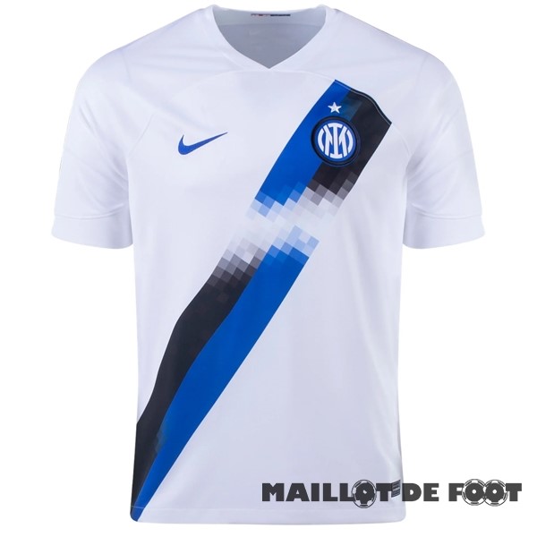 Foot Maillot Pas Cher Thailande Exterieur Maillot Inter Milán 2023 2024 Blanc Bleu