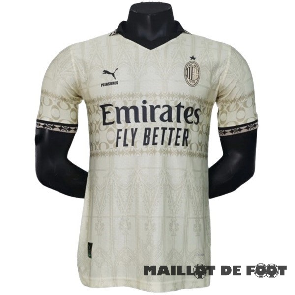 Foot Maillot Pas Cher Thailande Fourth Joueurs Maillot AC Milan 2023 2024 Jaune