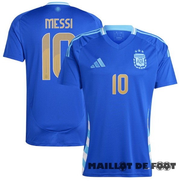 Foot Maillot Pas Cher Thailande NO.10 Messi Exterieur Maillot Argentine 2024 Bleu